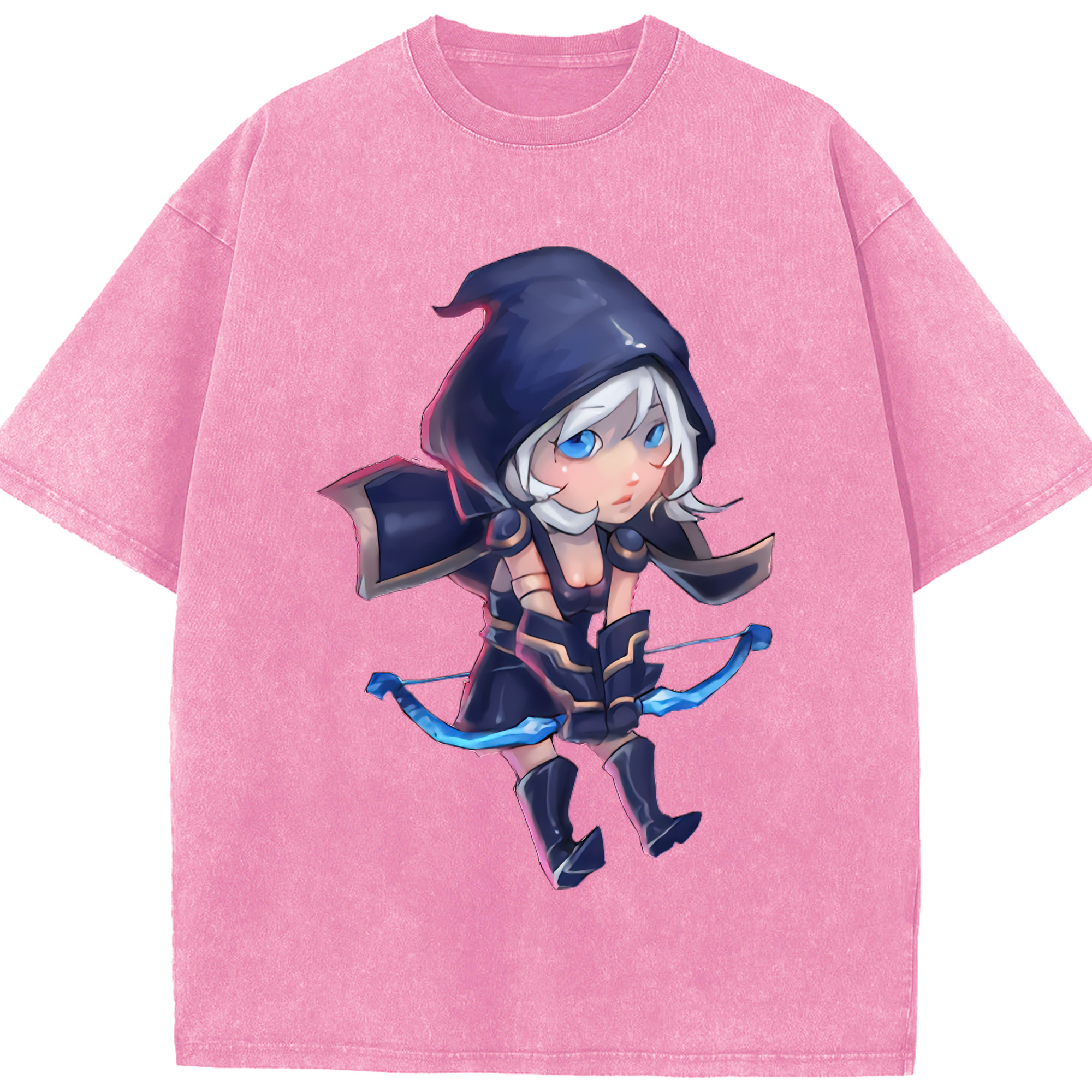 （画像用） リーグ・オブ・レジェンド League of Legends LOL 綿100% ヴィンテージ風 半袖Tシャツ（フロントプリント）